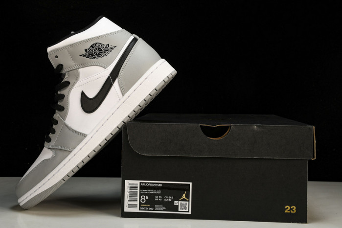 Jordan 1 Mid Light Smoke Grey - 554724-092