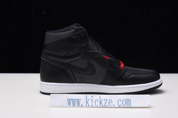 Jordan 1 Retro High Black Satin Gym Red - 555088-060