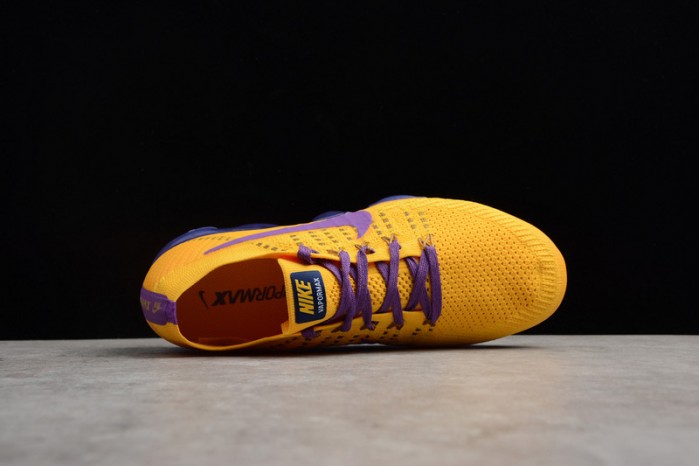 Nike Air VaporMax Flyknit 2018 Lemon Yellow/Purple  mens AA3858-104
