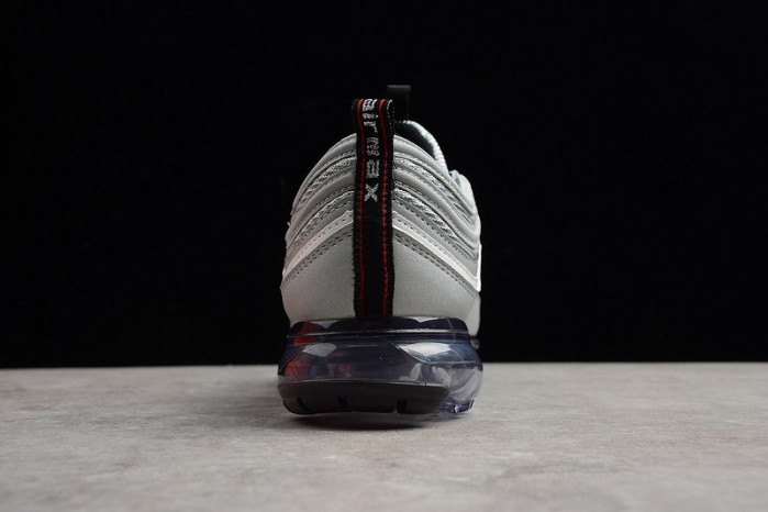 nike mens AIR VAPORMAX 97 "SILVER BULLET" metallic silver varsity red AJ7291-002