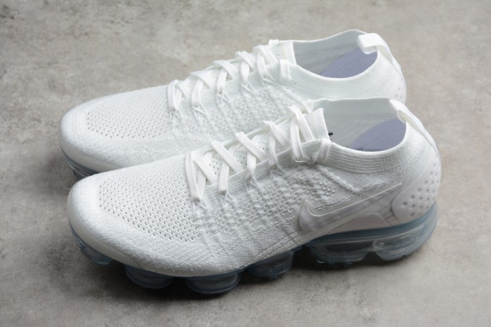 Nike Mens Air VaporMax Flyknit 2.0 Triple White 942842-100